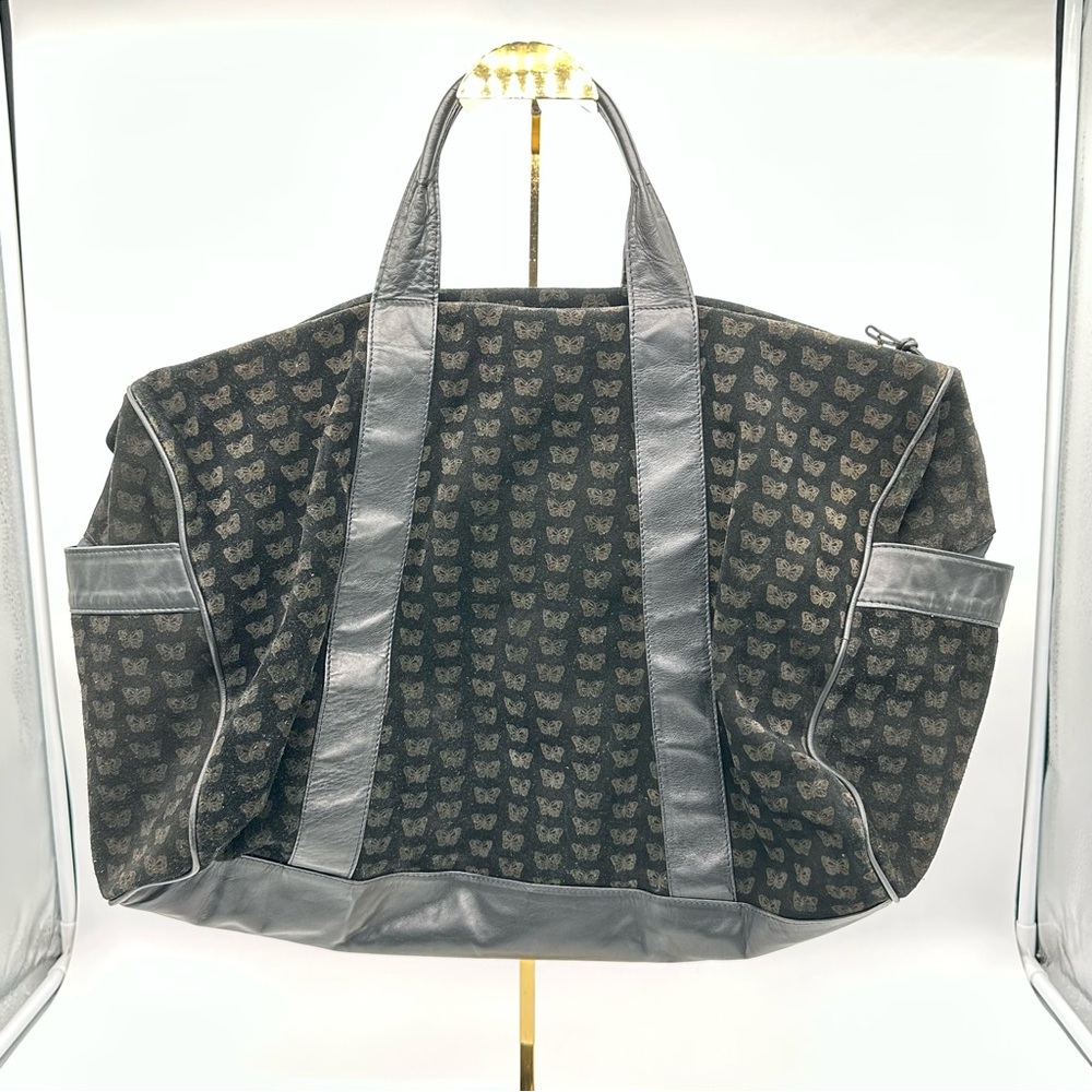 Bottega Veneta Duffle Suede Black Bag Travel Bag Luggage